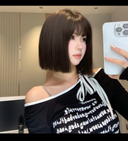 Perruque pour fille, cheveux courts, style Lolita quotidien, frange naturelle, couvre-tête complet, perruque réaliste, coiffe complète