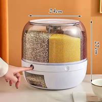 Distributeur de céréales multifonctionnel rotatif pliable en plastique ABS, résistant à l'humidité, pour cuisine, boîte de rangement pour céréales, conteneur à riz, anti-insectes
