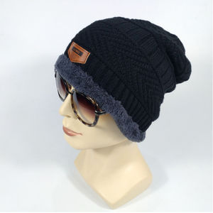 Wholesale Custom Winter Warm <b>Knitted</b> Hat and Neck Warmer Set for Men Thick Fleece Lined Beanie <b>Scarf</b> 2-Piece Winter Hat Set - Product Image 5