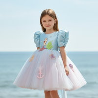 Robes de Princesse 3D à Fleurs 2025 pour Enfants, Robe de Mariage pour Bébé Fille, Robes Vertes à Manches Bouffantes avec Perles pour Anniversaire et Fête