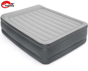 Premium durable air mattress with built-in air pump pillow and USB charger double air mattress for family camping trips