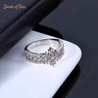 Bague Hip Hop Personnalisée pour Homme en Argent Sterling 925 Plaqué, Motif Flocon de Neige Ajoure, Sertie de Moissanite VVS, Style Streetwear