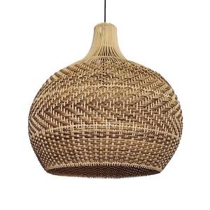Scandinavian Handwoven Rattan Pendant <b>Light</b> Natural Fiber Chandelier for Modern Restaurant & Hotel Decor - Product Image 2