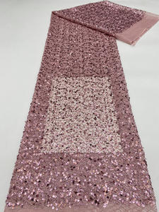 Tubo de cuentas + tela de vestido bordado de malla aleatoria de lentejuelas - Product Image 3