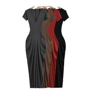 Vestido Casual Ecológico para Mujer, Verano 2024, Cuello Cuadrado, Maxi, Ajustado, 100% Poliéster - Product Image 1