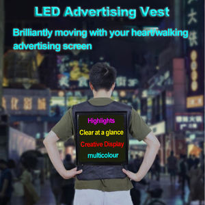 Gilet de sécurité lumineux à LED, veste publicitaire pour la marche, avec écran LED, couleur RVB, programmable par application, veste LED, veste LED - Product Image 2