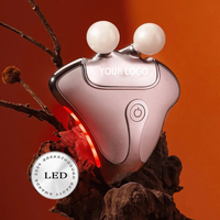 Masseur facial EMS Gua Sha en jade blanc, outil portable de qualité SPA pour le corps, vibration LED, chauffage, rajeunissement de la peau