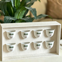 Boîte-cadeau de luxe en tissu brodé personnalisée pour le thé de l'après-midi, coffret cadeau de Ramadan, boîtes en papier pour tasses à café