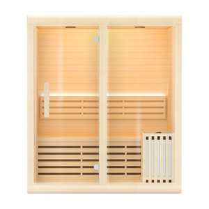 Cabina de sauna interior de primera clase para 3 personas, estufa eléctrica de vapor húmedo, sala de sauna - Product Image 1