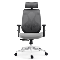 Fauteuil de bureau exécutif moderne à dossier haut en maille, avec accoudoirs réglables, pivotant et mobile, cadre en acier inoxydable, garantie 5 ans, revêtement en tissu