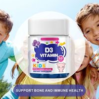 HDK OEM ODM Vitamine D3 Gummies pour Enfants 60 Unités Végétaliennes Sans Sucre Soutien Osseux et Immunitaire Complément Santé Enfants