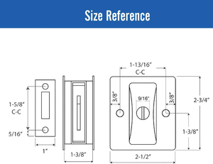 Privacy Sliding Door <strong>Lock</strong> With Pull - Replace Old Or Damaged Pocket <strong>Locks</strong> Hardware - Product Image 4