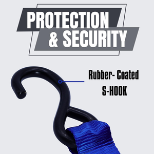 Correas de Amarre con Trinquete de Poliéster/PE de 1.5 Pulgadas, Asas Acolchadas, Ganchos S Recubiertos, Bucle Suave, Capacidad de Ruptura de 1000 kg, Correa de Sujeción de Carga - ¡Gran Oferta! - Product Image 3