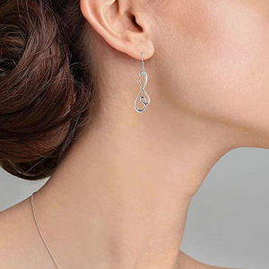 Orecchini Pendenti Minimalisti a Forma di Otto Cavo per Donne, Orecchini Lisci da Indossare Ogni Giorno, Gioielli alla Moda - Product Image 2