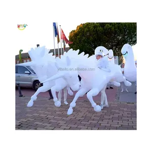 Weiß aufblasbare pferd aufblasbare pferd kostüm einhorn für parade dekoration