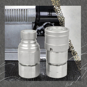 Быстроразъемное соединение гидравлическое плоское, 1/2 дюйма BSP/NPT, 5000 фунтов на кв. дюйм, оцинкованное, ISO 16028, для мини-погрузчиков, снегоуборщиков, тракторов - Product Image 3