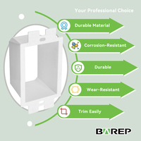 Boîtier d'extension BAREP 1 module en PVC, homologué ETL UL 514C UL94 V2, en plastique blanc pour câblage de prises et interrupteurs électriques standard américains