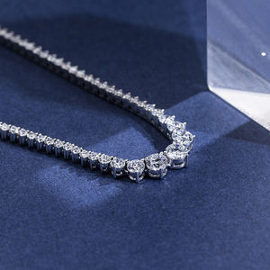 时尚珠宝 <span class=keywords><strong>MSN</strong></span>-858 39 厘米 14k 金精美项链 圆形切割实验室培育钻石网球链项链 - Product Image 2