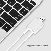 Kartu Suara USB 3D Virtual 7.1 Channel USB2.0 Kartu Suara Stereo Eksternal Adaptor Audio Earphone untuk Komputer
