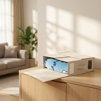 Organisateur pliable moderne grande capacité en tissu Oxford, anti-poussière, pour placard, avec porte-étiquettes, robuste, pour couettes et couvertures