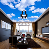Papier peint mural personnalisé pour plafond, ciel bleu et nuages blancs en 3D, salon, chambre à coucher, fond de plafond, papier peint photo, revêtements muraux