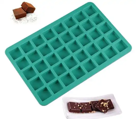 Moldes de silicone retângulo de 40 cavidades para doces, moldes de malha para gelo para trufas de chocolate, dor de gelatina, doces