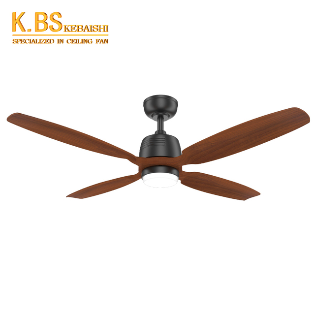 Low Noise Modern Decorative Energy Saving DC Motor 4 Solid Wood Blade Ceiling Fan With Light