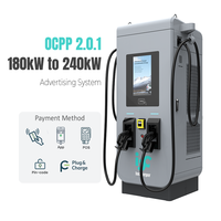 Borne de recharge rapide DC pour VE OCPP 180kW 240kW, montée au sol, avec affichage publicitaire et fonction de décharge de charge