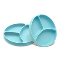 100% plaques d'aspiration divisées incassables en silicone antidérapantes pour lave-vaisselle au micro-ondes sans BPA de qualité alimentaire pour tout-petits bébés enfants