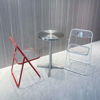 Table Ronde Moderne à Base Croisée 40cm en Acier Inoxydable pour Cafés, Hôtels, Restaurants, Repas en Extérieur, Étanche