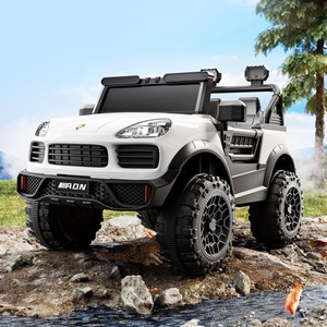 Voiture électrique pour enfants avec musique Bluetooth, batterie 12V 7Ah, 4 roues motrices, voiture jouet peinte avec siège en cuir, roues en EVA, modèle M19 - Product Image 2