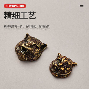 Tiger Head Metal <b>Bag</b> <b>Accessory</b> Antique Bronze Zinc Alloy Strong Connection For Luggage Decor - Product Image 4
