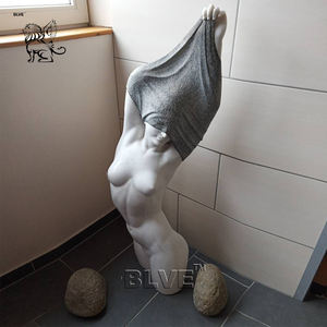 Escultura Moderna de Mujer Desnuda Tallada a Mano en Piedra Natural Blanca, Busto de Mujer Desnuda Sexy, Estatuas de Mármol para Decoración del Hogar - Product Image 2