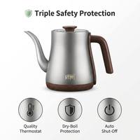 Bouilloire à thé en titane, remplissage automatique de l'eau, température réglable, sans rouille, sans odeur, 99,9% titane pur, électrique sans fil, 1L A++