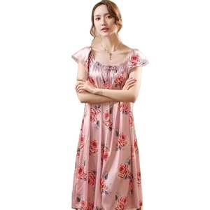 knee length dresses for ladies Women's Old Fashioned Soft Cotton Floral Nightgown main image 0