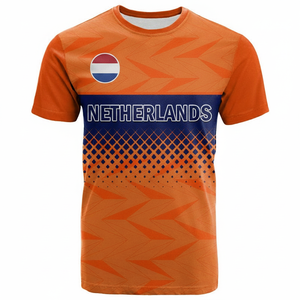 Maillot Essentiel de Supporter de Football Coupe du Monde 2026 Pays-Bas Haute Qualité – T-shirt Homme Col Rond en Maille Respirante à Manches Courtes pour le Sport - Product Image 2
