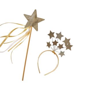 Star Wands Toy Set 2pcs Kids Glitter Star Fairy Wand and <b>Headband</b> Birthday Party Supplies Children Fairy Magic Sticks - Product Image 4