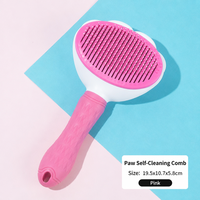 Brosse lissante auto-nettoyante en forme de patte pour chats et chiens, poils courbés, peigne de toilettage pour animaux, en acier inoxydable, pour l'élimination des poils morts