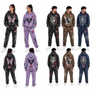 Chándal Unisex Sólido con Capucha, Estilo Urbano, Transpirable, Ligero, de Algodón Sublimado, para Invierno, con Bolsillos Laterales - Product Image 1