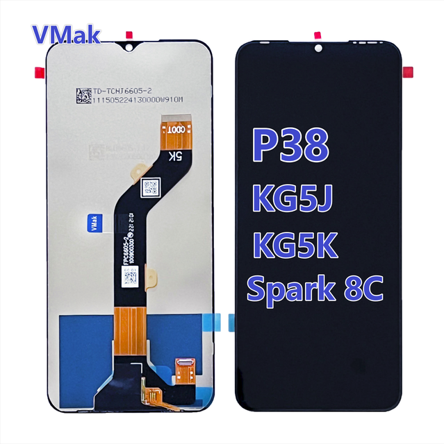 Mobile Phone LCD for for Tecno Spark 8C KG5k Display Touch Screen Part