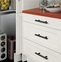 Poignées de meubles en acier inoxydable massif au design moderne, finition satinée polie, en forme de T, pour armoires de cuisine et tiroirs de chambre