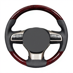 <span class=keywords><strong>Volante</strong></span> de Cuero y Madera de Durazno Rojo para <span class=keywords><strong>Toyota</strong></span> Camry, Corolla, Rav4, Prius, Yaris, 4Runner, Alphard, LEXUS LX570, LX470, GX460 - Product Image 1