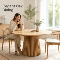 Table extensible haut de gamme en bois naturel avec base robuste, ensemble de salle à manger pour restaurant et maison