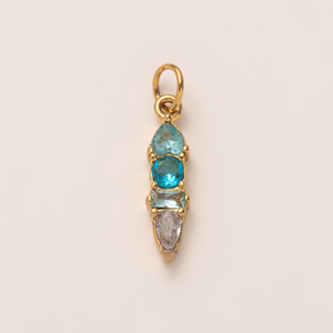 Vente en gros de pendentifs en acier inoxydable avec breloque et pierre de naissance Bijoux de bricolage pendentifs en zircon plaqué or 18 carats pour la fabrication de colliers Gigt - Product Image 5