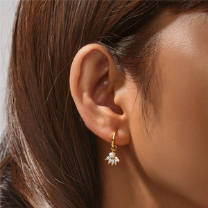 Pendientes de Perlas de Circonio CANNER, Oro de 18K, Plata de Ley 925, Forma de Ojo Marquesa, Pendientes de Aro con Diamantes y Perlas para Mujer, Regalos - Product Image 5