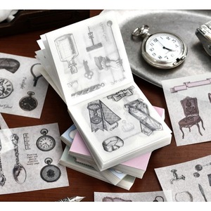 สติกเกอร์ 50 ชิ้นต่อแพ็ค ซีรีส์ลายตัวอักษรโบราณแบบใช้แล้วเล็กน้อย สติกเกอร์ตกแต่ง DIY สำหรับสมุดแพลนเนอร์สไตล์วินเทจ - Product Image 6
