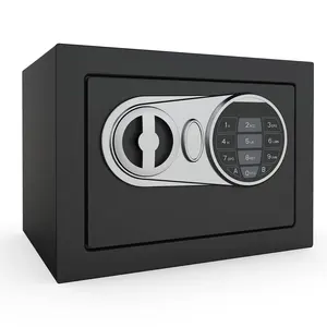 AJF 0.236立方英尺数字电子安全键盘迷你小型家庭办公室旅行黑色保险箱