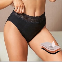 Culotte menstruelle Intiflower BD123 en coton biologique à 4 couches - Culotte menstruelle en dentelle anti-fuite pour femmes