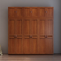 Armoire de chambre principale en bois massif de style chinois moderne avec 3/4/5/6 portes coulissantes/à battants et tiroirs, nouvelle collection