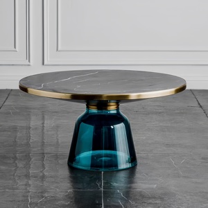 Best Verkopende Multifunctionele Woonkamer Meubels Kleurrijke Ronde Sofa Bijzettafel Met Glazen Onderpoot Salontafel Functies - Product Image 5